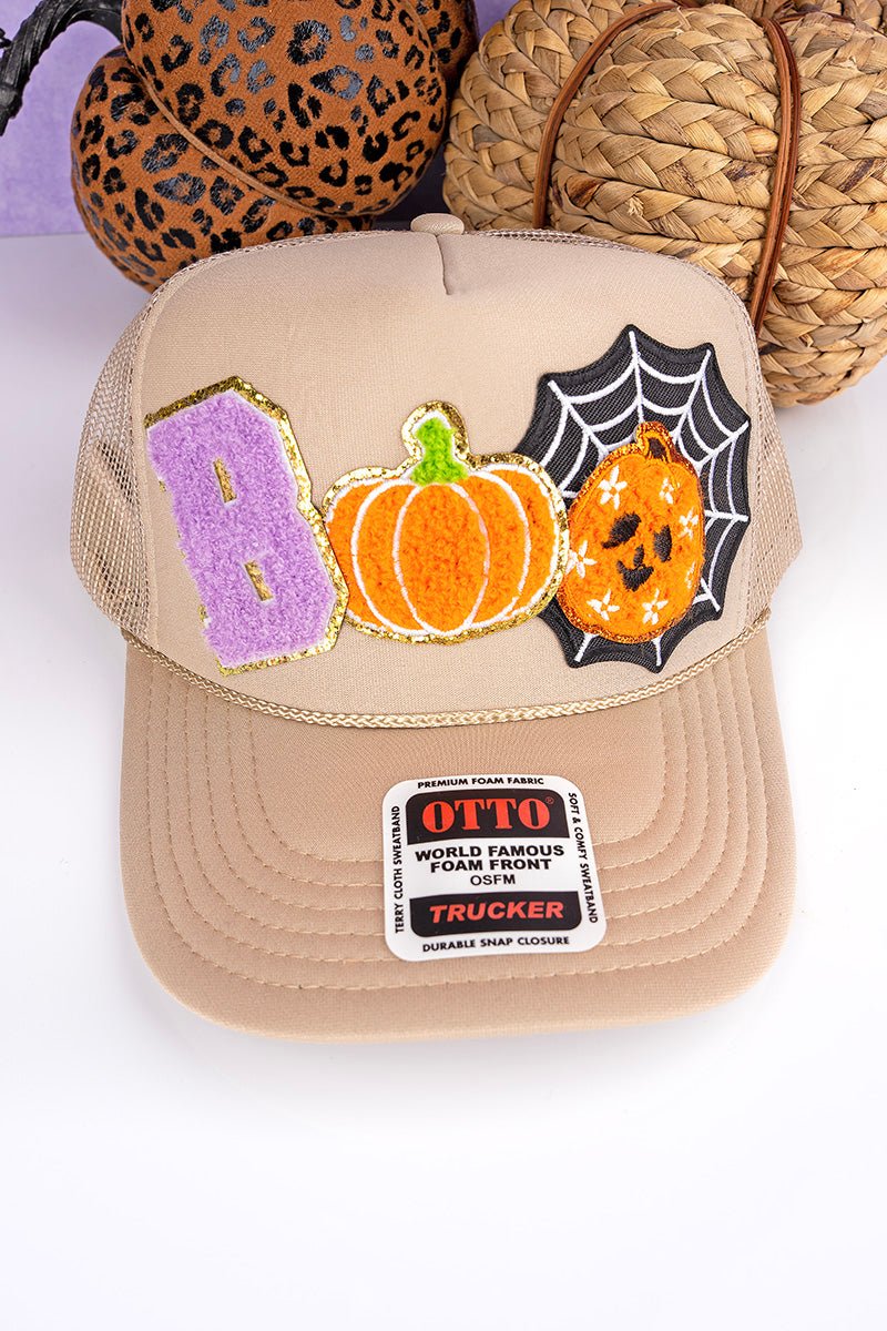 Boo Pumpkin Otto Khaki Trucker Hat - Wholesale Accessory Market