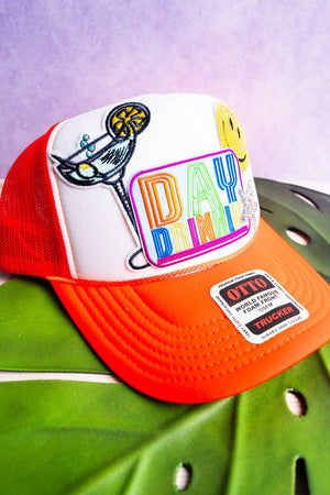 Day Drinkin' Neon Orange Trucker Hat - Wholesale Accessory Market