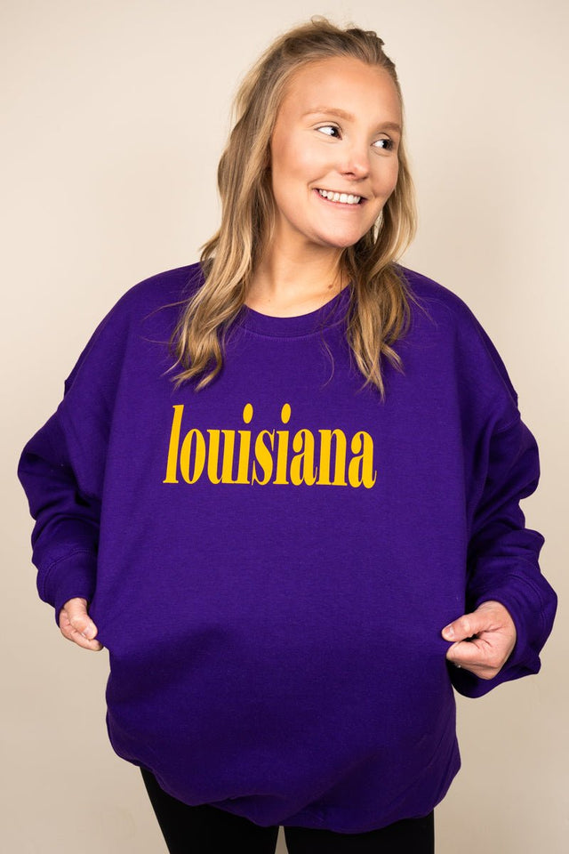 Louisana Textured Vinyl Unisex Fleece Crew - Wholesale Accessory Market