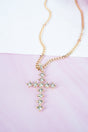 Crystal Avenue Calista Crystal Goldtone Cross Necklace - Wholesale Accessory Market