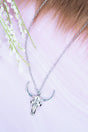 Crystal Avenue Dusty Lane Steer Silvertone Necklace - Wholesale Accessory Market