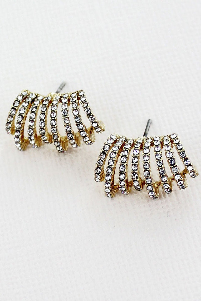 SALE! Crystal Avenue Crystal Pave Goldtone Eliana Earrings - Wholesale Accessory Market