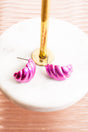 Crystal Avenue Purple Rose Croissant Earrings - Wholesale Accessory Market