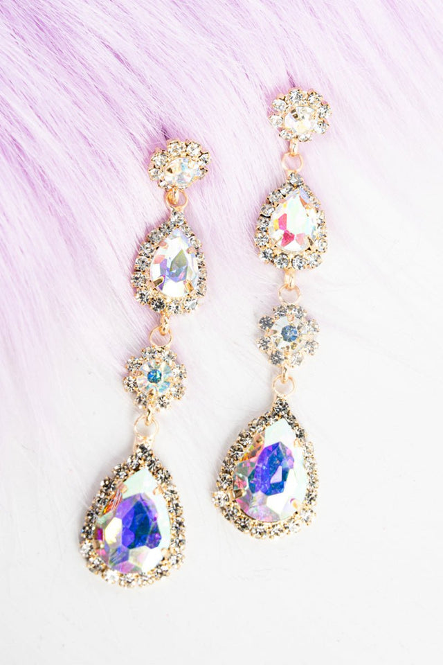 Crystal Avenue Delphine Crystal Teardrop Goldtone Earrings - Wholesale Accessory Market