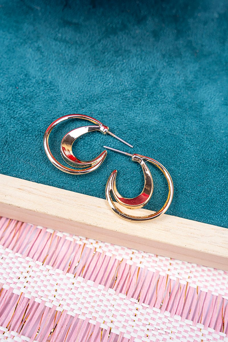 Crystal Avenue Lunar Sky Goldtone Hoop Earrings - Wholesale Accessory Market