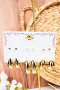 Crystal Avenue Hermione Goldtone Stud Earrings 6 Pair Set - Wholesale Accessory Market