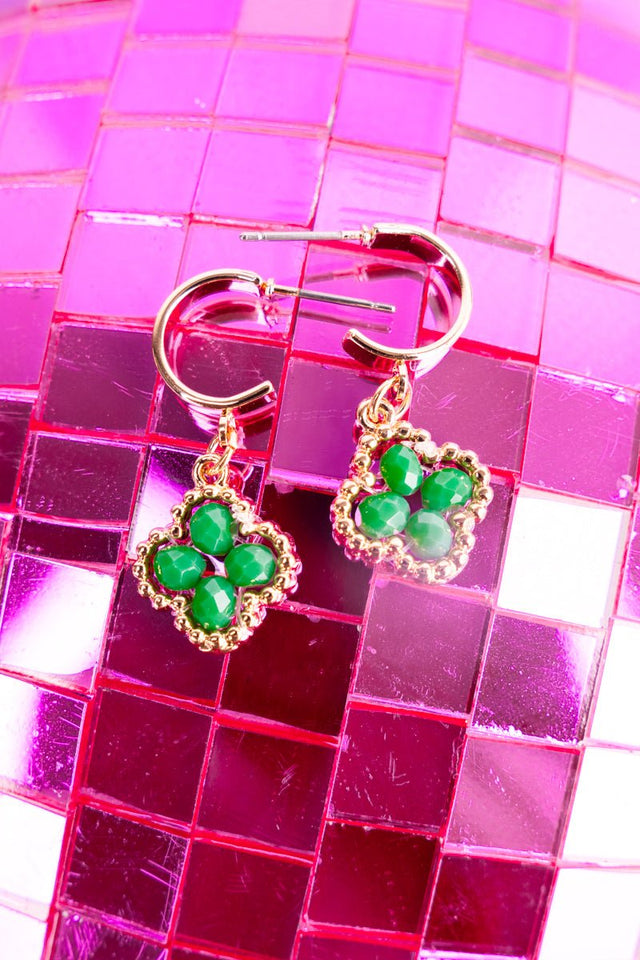 Crystal Avenue Farah Green Morocco Earrings - Wholesale Accessory Market