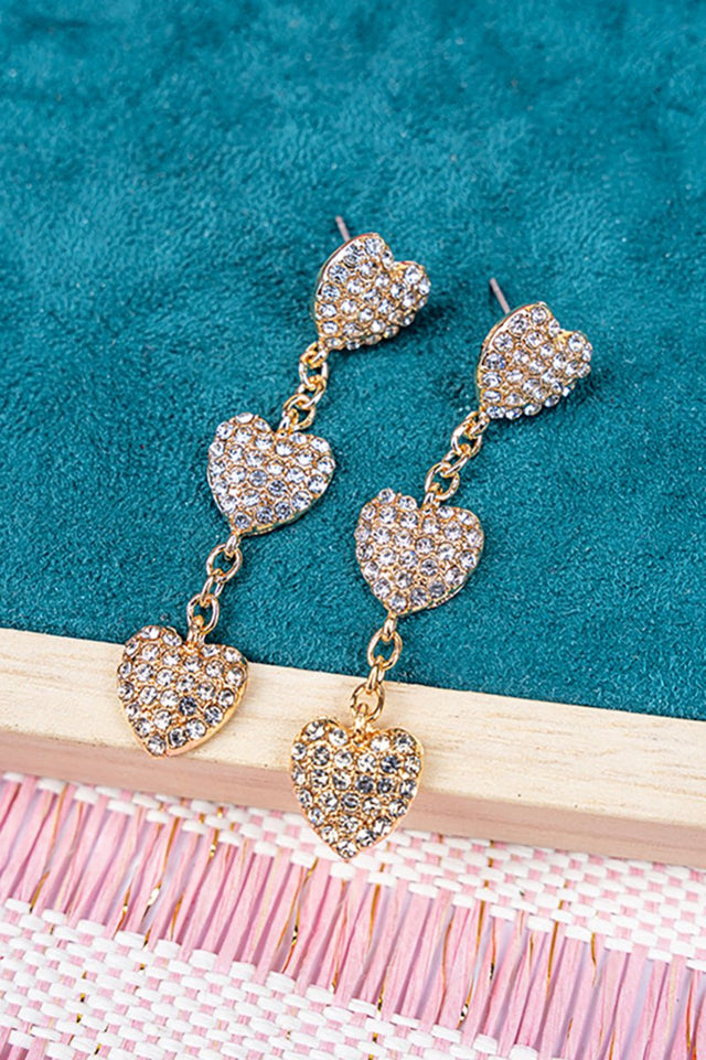 Crystal Avenue Brooklyn Crystal Heart Goldtone Earrings - Wholesale Accessory Market