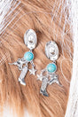 Crystal Avenue Dakota Way Turquoise Silvertone Earrings - Wholesale Accessory Market