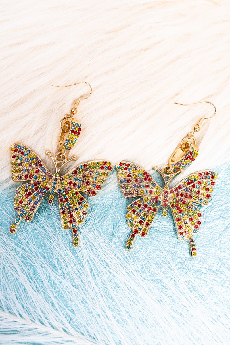 Crystal Avenue You Give Me Butterflies Goldtone Earrings - Wholesale Accessory Market