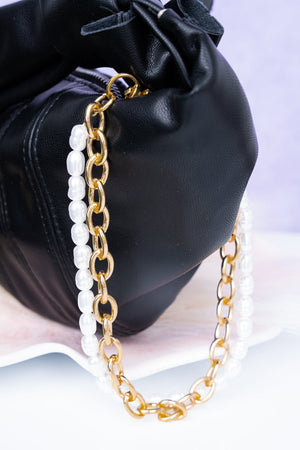 Crystal Avenue Goldtone & Pearl Handbag Chain - Wholesale Accessory Market