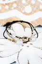 Crystal Avenue Pearl and Goldtone Bead Black Cord Bracelet - Wholesale Accessory Market