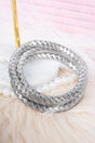 Crystal Avenue Silvertone Twisted Spring Coil Bracelet Set - Wholesale Accessory Market