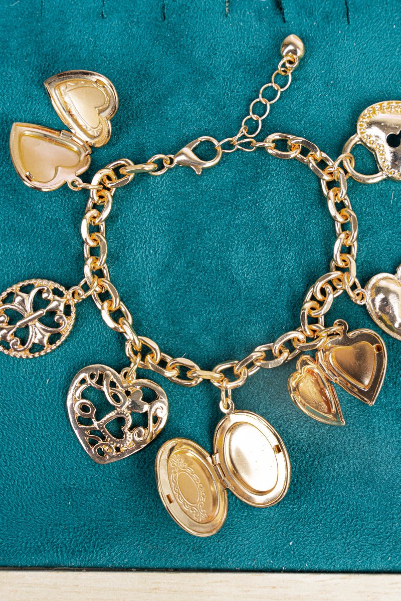 Crystal Avenue Change Of Heart Goldtone Charm Bracelet - Wholesale Accessory Market