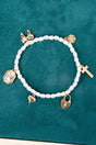 Crystal Avenue Daphne Pearl Charm Goldtone Bracelet - Wholesale Accessory Market