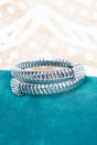 Crystal Avenue Cambridge Crystal Silvertone Coil Bracelet - Wholesale Accessory Market