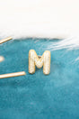 Crystal Avenue Goldtone Crystal Pave "M" Cuff Ring - Wholesale Accessory Market