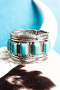 TIPI Turquoise Silvertone Feather Stretch Bracelet - Wholesale Accessory Market