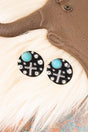 TIPI Carmella Cross Turquoise and Silvertone Earrings - Wholesale Accessory Market