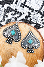 TIPI Spade Turquoise Silvertone Earrings - Wholesale Accessory Market