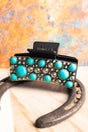 TIPI Dramatic Moment Turquoise and Crystal Studded Hair Claw - Wholesale Accessory Market