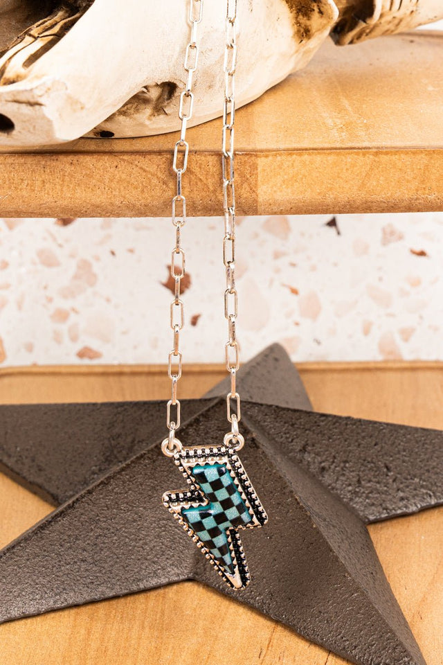 TIPI Turquoise Thunder Struck Stretch Silvertone Necklace - Wholesale Accessory Market