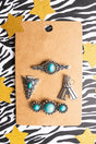 TIPI Turquoise Cattletown Silvertone Hat Pin Set - Wholesale Accessory Market