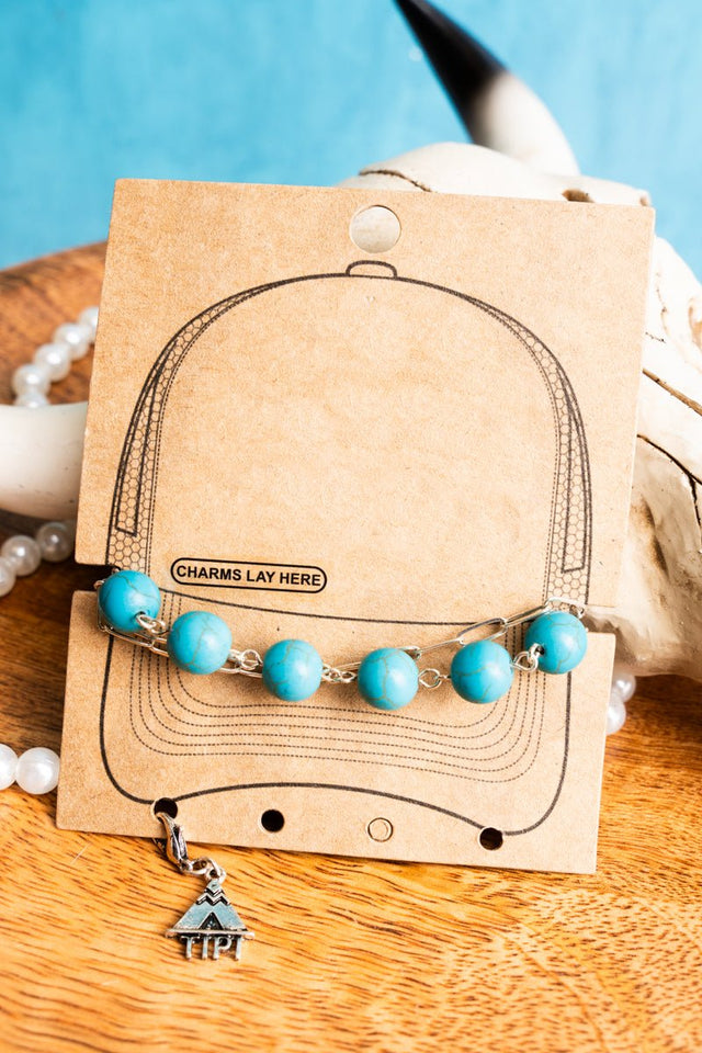 TIPI Thornville Turquoise Bead Charm Hat Chain - Wholesale Accessory Market