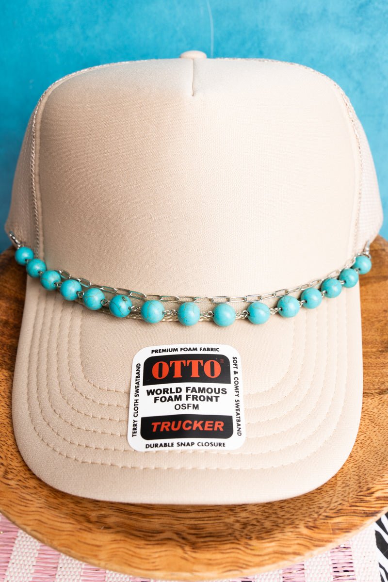 TIPI Thornville Turquoise Bead Charm Hat Chain - Wholesale Accessory Market