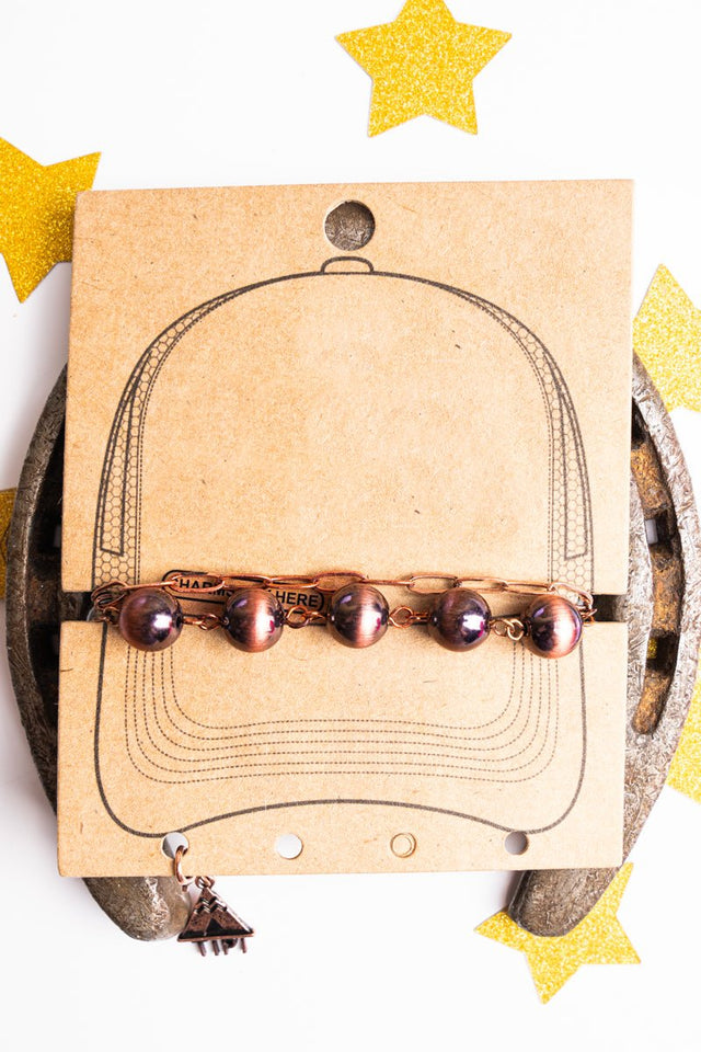 TIPI Cameron Copper Pearl & Link Hat Chain - Wholesale Accessory Market