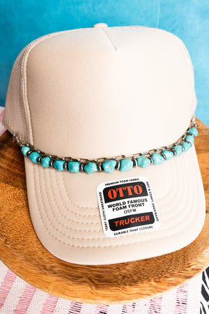 TIPI Thornville Turquoise Nugget Bead Charm Hat Chain - Wholesale Accessory Market