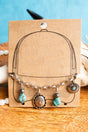 TIPI Silvertone & Turquoise Bead Concho Charm Hat Chain - Wholesale Accessory Market