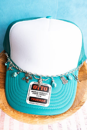 TIPI Dustdale Ridge Silvertone & Turquoise Bead Charm Hat Chain - Wholesale Accessory Market