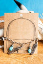 TIPI Silvertone & Turquoise Bead Feather Charm Hat Chain - Wholesale Accessory Market