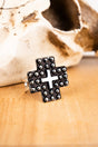 TIPI Studding Cross Silvertone Cuff Ring - Wholesale Accessory Market