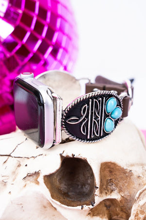 TIPI Signature Stitches Turquoise Faux Leather Band for Smart Watch, 38mm - 41mm - Wholesale Accessory Market