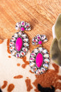 Viola Emilia Iridescent Crystal and Fuchsia Earrings - Wholesale Accessory Market