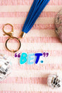 Viola Multi Blue 'Bet.' Acrylic Keychain - Wholesale Accessory Market