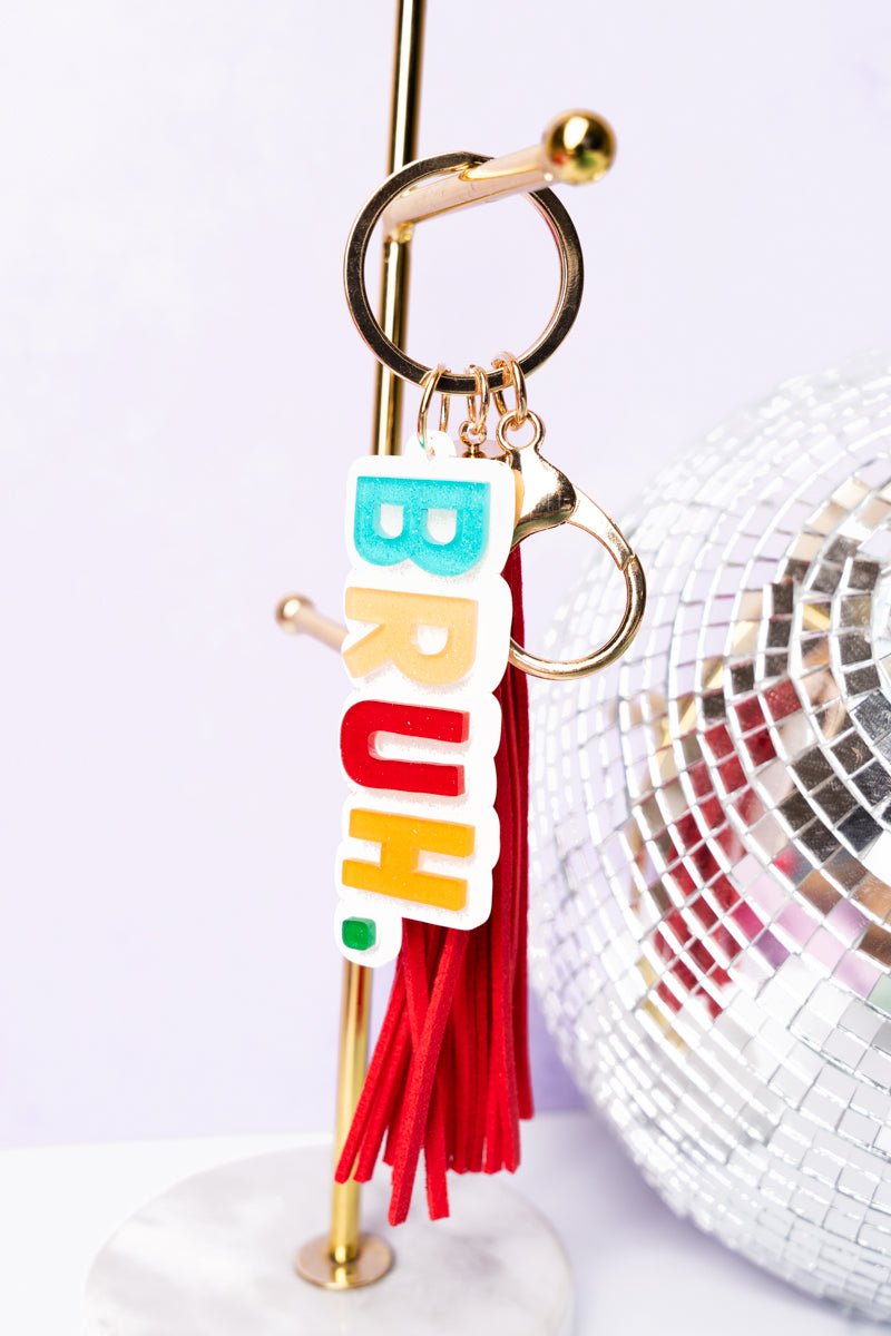 Viola Red 'Bruh.' Acrylic Keychain - Wholesale Accessory Market