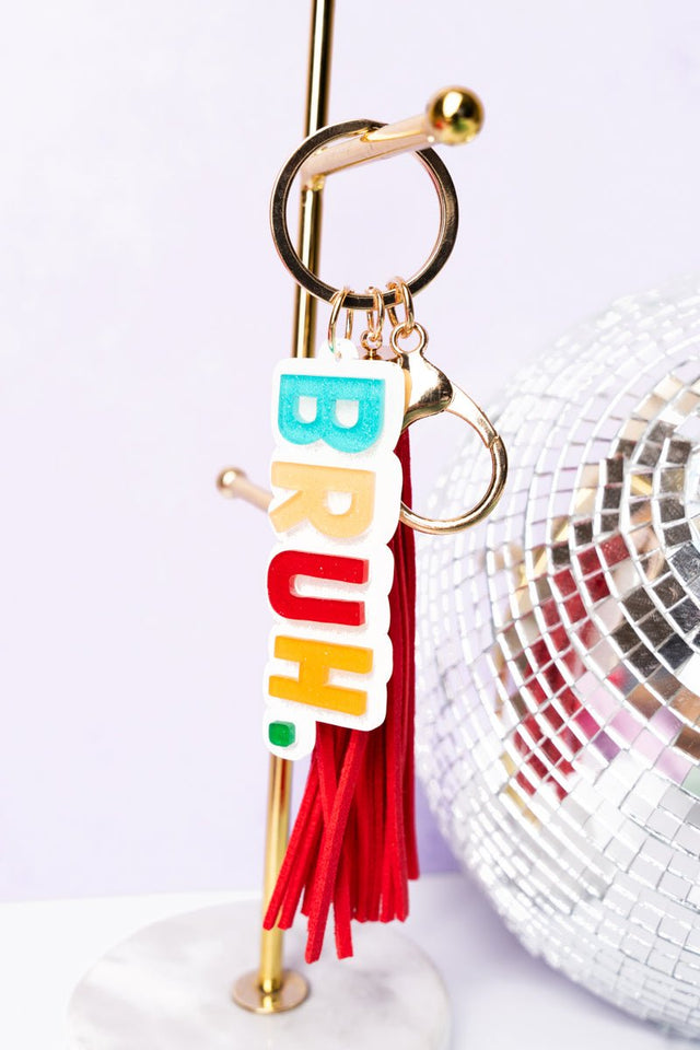 Viola Red 'Bruh.' Acrylic Keychain - Wholesale Accessory Market