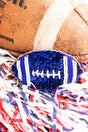 Viola The Kickoff Blue Sequin Football Keychain - Wholesale Accessory Market