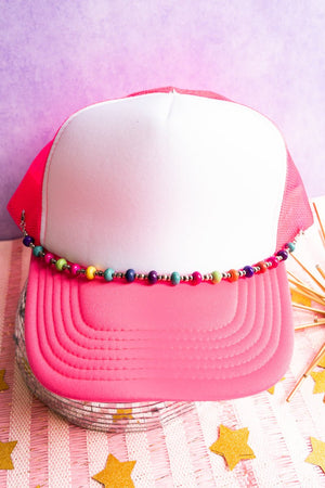 Viola Make Your Day Multi - Color Beaded Trucker Hat Chains - Wholesale Accessory Market