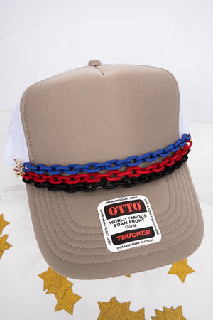 Viola Link It Up Red, Black and Blue Trucker Hat Chains - Wholesale Accessory Market