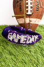 Viola Purple Gameday Seed Bead Sequin Knotted Headband - Wholesale Accessory Market