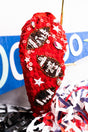 Viola Winning Team Red Sequin Football Knotted Headband - Wholesale Accessory Market