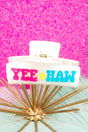 Viola Tri - Color 'Yee*Haw' White Glitter Hair Claw - Wholesale Accessory Market