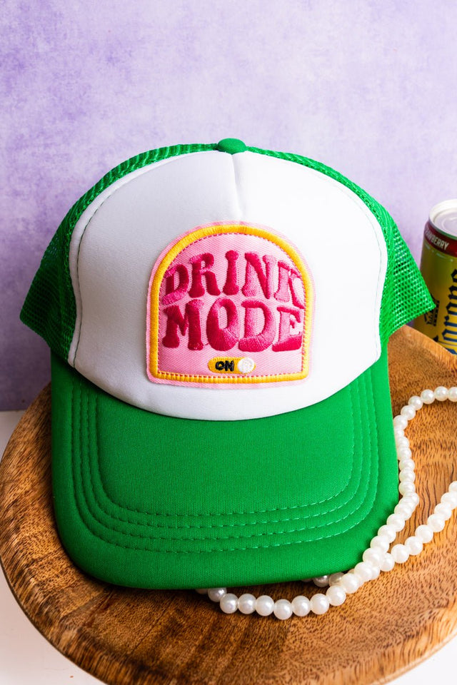 Viola Drink Mode On Green Mesh Cap - Wholesale Accessory Market