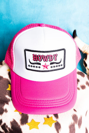 Viola Howdy Fuchsia and White Foam Front Trucker Hat - Wholesale Accessory Market