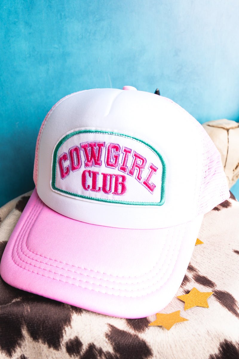 Viola Cowgirl Club Pink and White Foam Front Trucker Hat - Wholesale Accessory Market