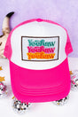 Viola Stacked Yeehaw Fuchsia and White Foam Front Trucker Hat - Wholesale Accessory Market